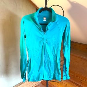 Lucy Tech Teal Half Zip Workout Top, EUC, M